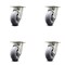 Service Caster 5 Inch Kingpinless Thermoplastic Rubber Wheel Swivel Top Plate Caster, 4PK SCC-KP30S520-TPRRD-4 - alternate 1